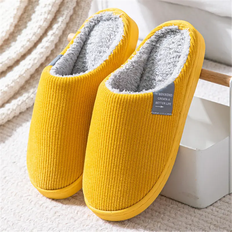 Women's Cotton Slippers 2025 New Model Indoor Warm Plush Thickened Non-Slip Home Couple Outdoor Wear Furry Slippers for Men