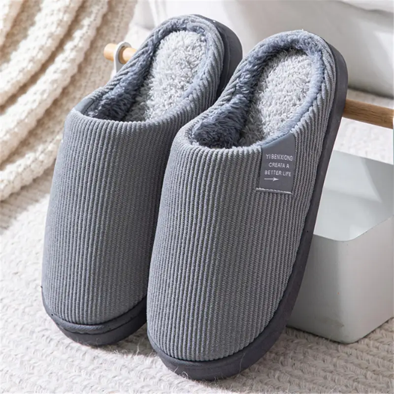 Women's Cotton Slippers 2025 New Model Indoor Warm Plush Thickened Non-Slip Home Couple Outdoor Wear Furry Slippers for Men