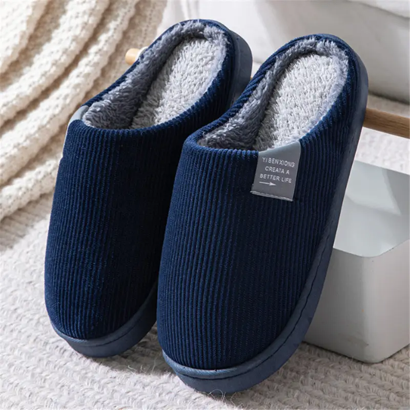 Women's Cotton Slippers 2025 New Model Indoor Warm Plush Thickened Non-Slip Home Couple Outdoor Wear Furry Slippers for Men