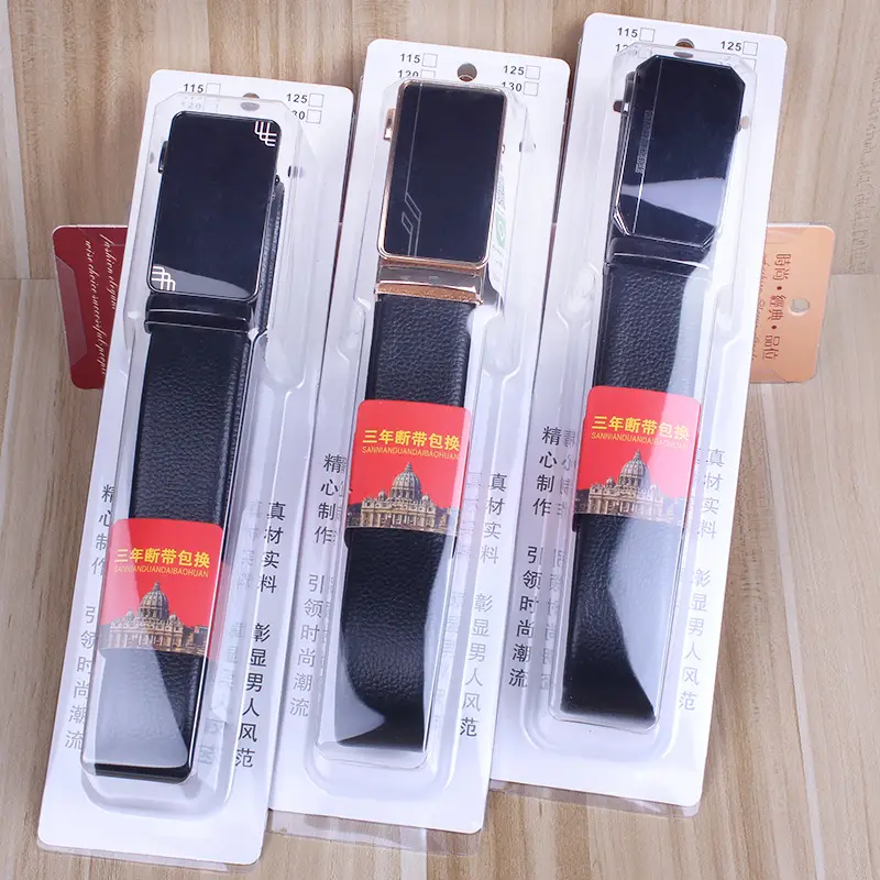 Men's Black Leather Belt with Gold Buckle - Image 10