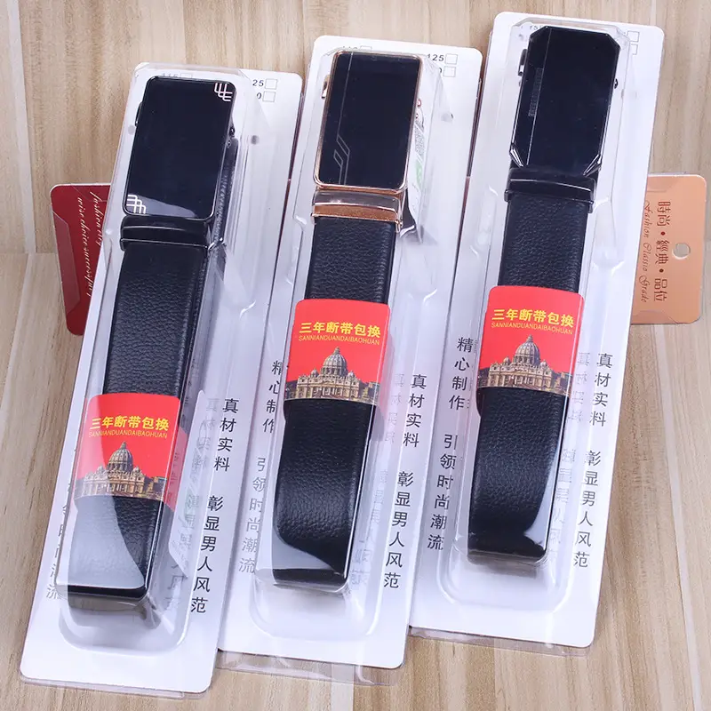 Men's Black Leather Belt with Gold Buckle - Image 11