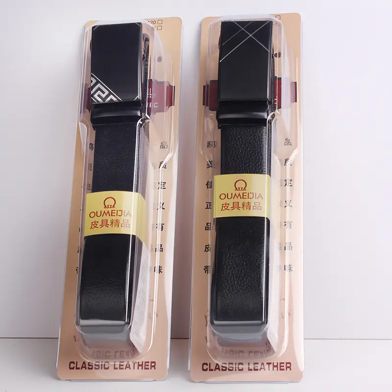 Men's Black Leather Belt with Gold Buckle - Image 6