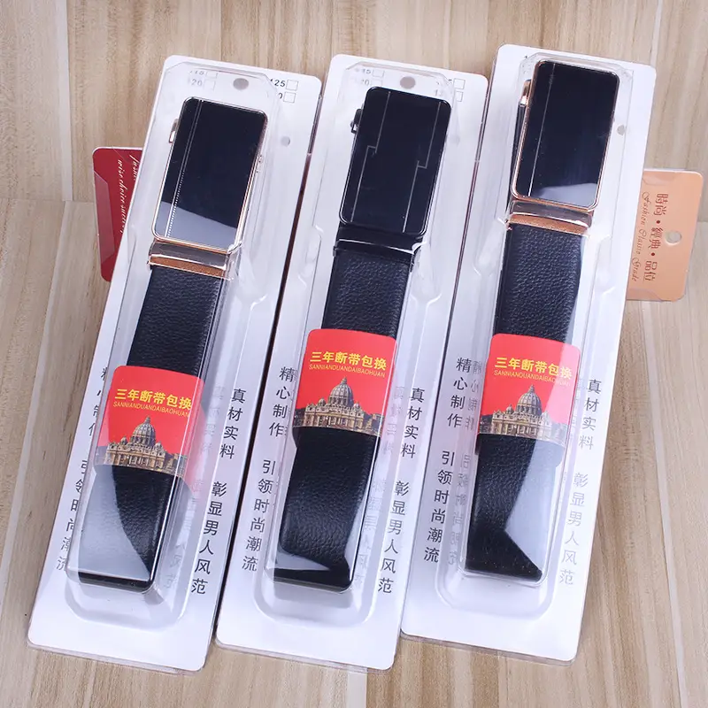 Men's Black Leather Belt with Gold Buckle - Image 9