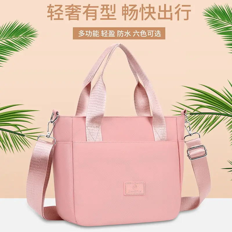 Light Blue Nylon Shoulder Bag for Women - Image 9