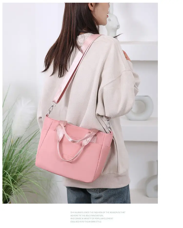 Light Blue Nylon Shoulder Bag for Women — feature 12