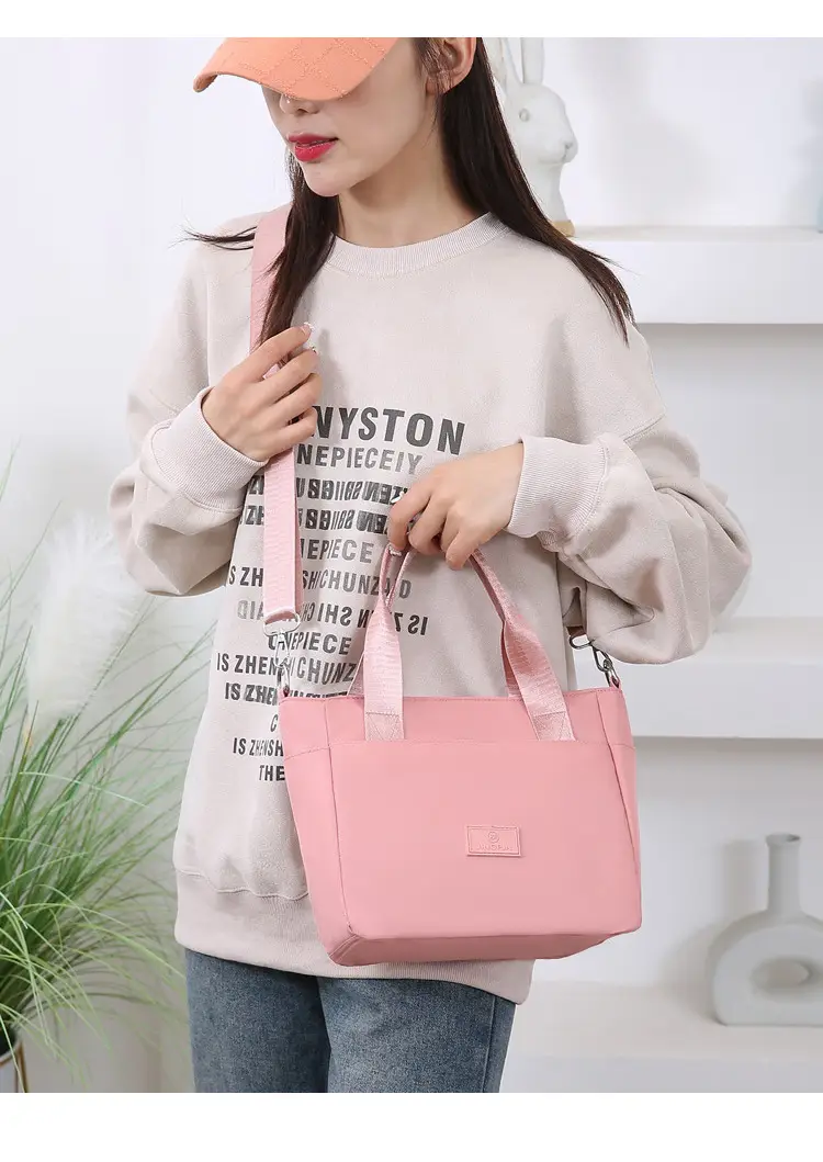 Light Blue Nylon Shoulder Bag for Women — feature 13