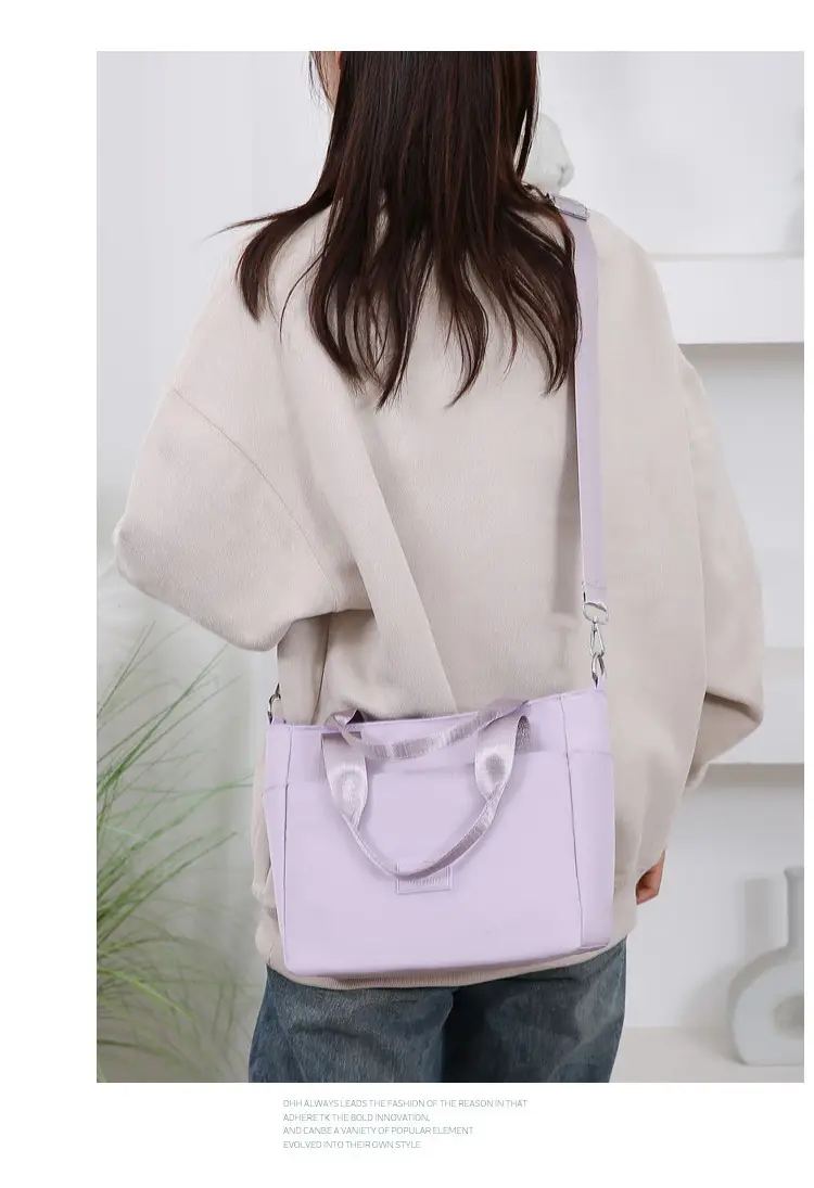 Light Blue Nylon Shoulder Bag for Women — feature 16