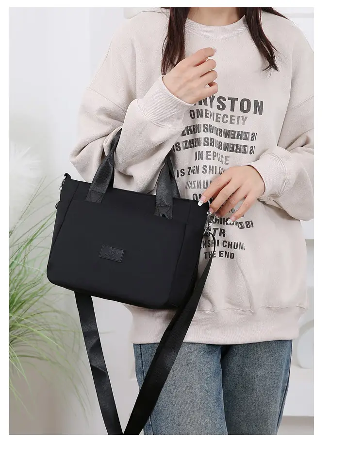 Light Blue Nylon Shoulder Bag for Women — feature 17