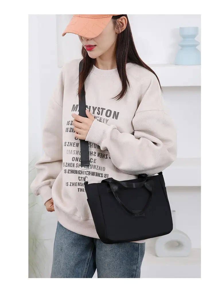 Light Blue Nylon Shoulder Bag for Women — feature 18