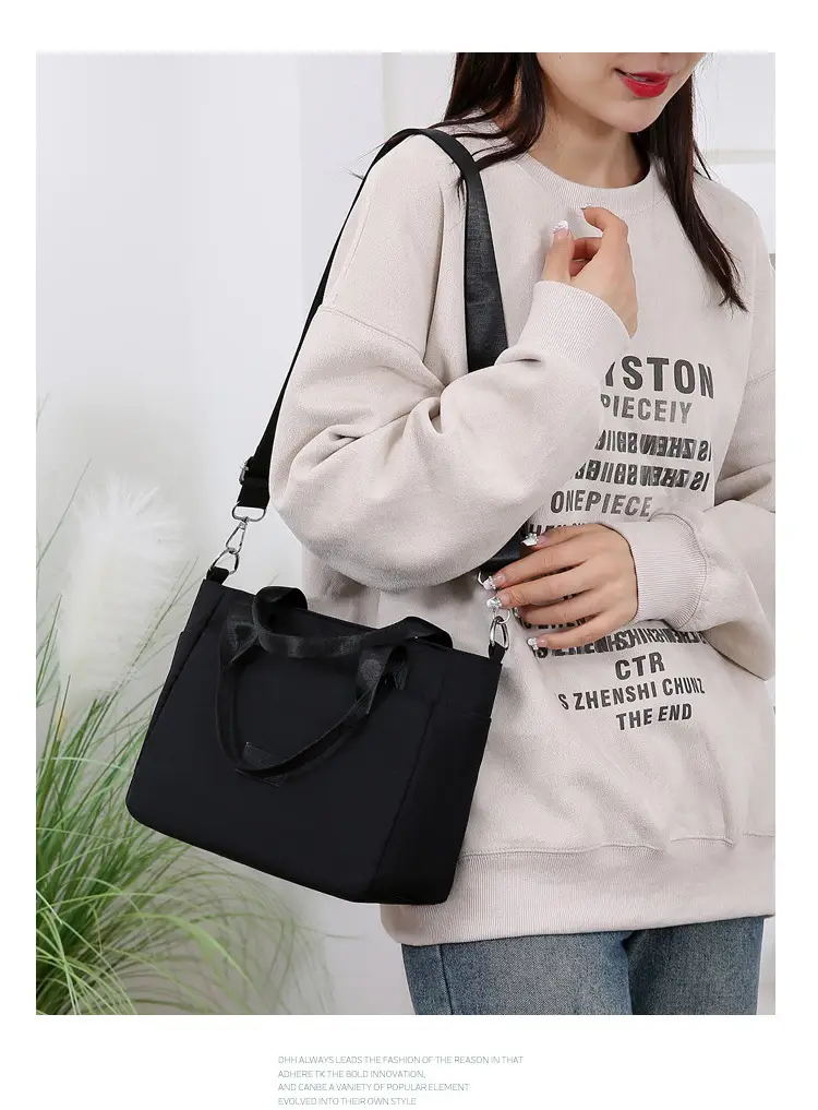 Light Blue Nylon Shoulder Bag for Women — feature 20