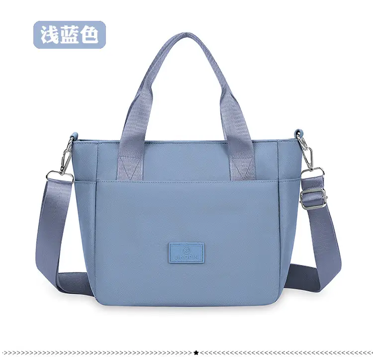 Light Blue Nylon Shoulder Bag for Women — feature 26