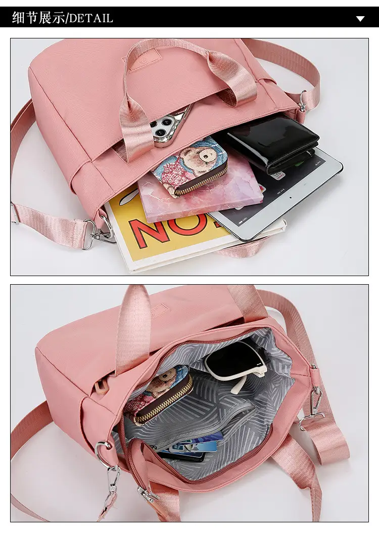 Light Blue Nylon Shoulder Bag for Women — feature 39