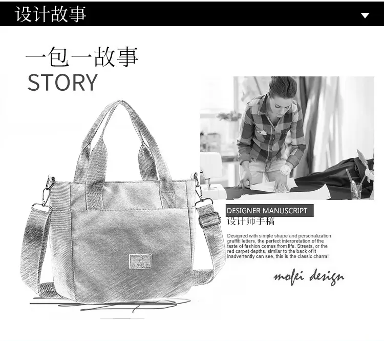 Light Blue Nylon Shoulder Bag for Women — feature 8