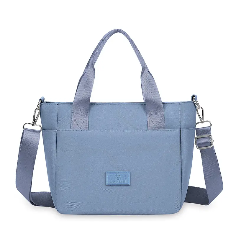 Light Blue Nylon Shoulder Bag for Women - Image 3