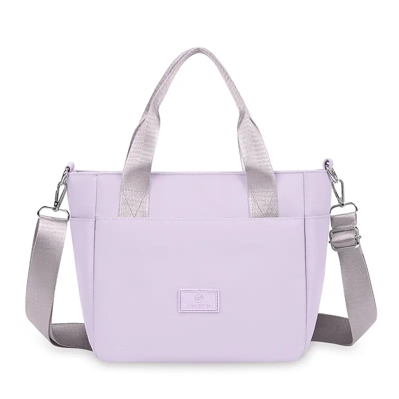 Light Blue Nylon Shoulder Bag for Women - Image 4