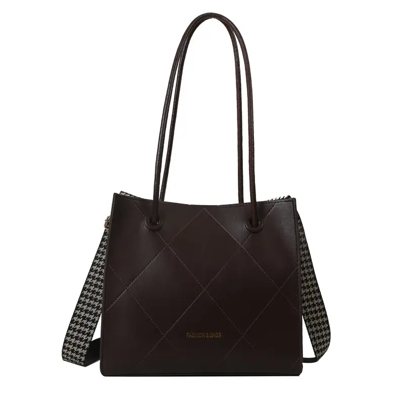 Black Quilted Tote Bag for Women 2023 Winter - Image 10
