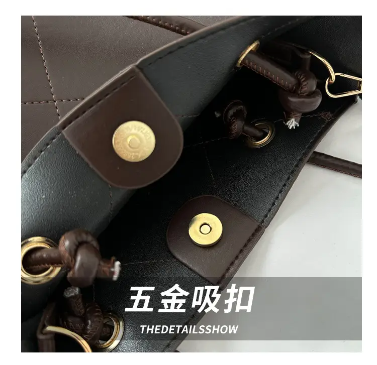 Black Quilted Tote Bag for Women 2023 Winter — feature 5