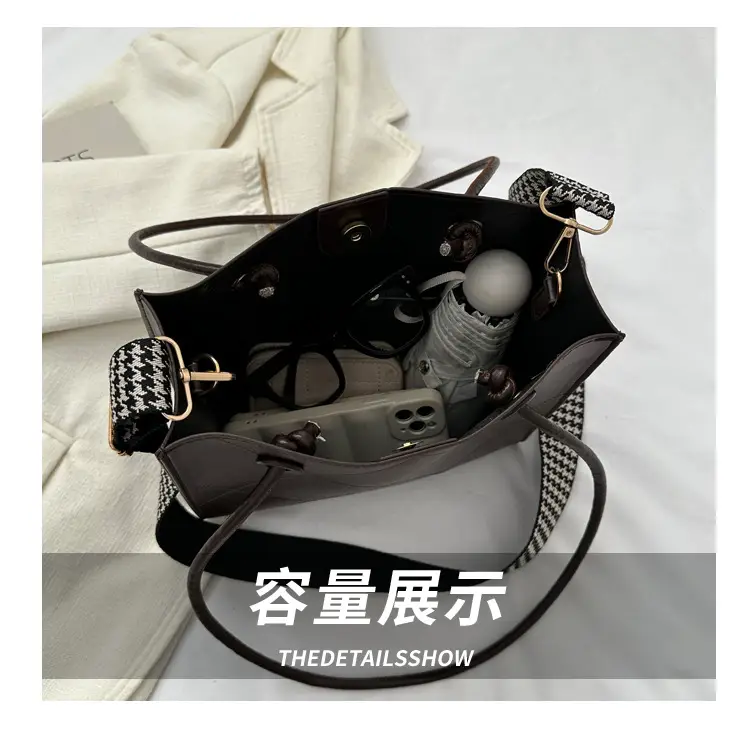 Black Quilted Tote Bag for Women 2023 Winter — feature 6
