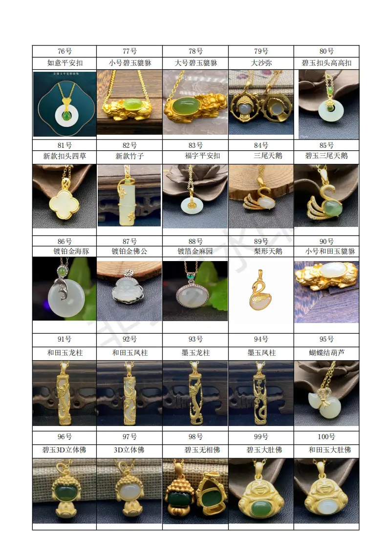 Gold Inlay Jade Pendant with Lotus Design — feature 9