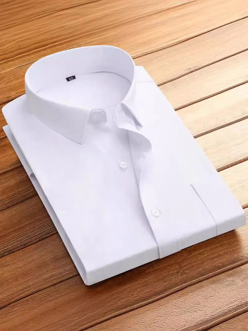 Men's Blue Striped Long Sleeve Work Shirt - Image 15