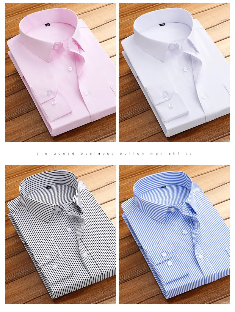 Men's Blue Striped Long Sleeve Work Shirt — feature 13