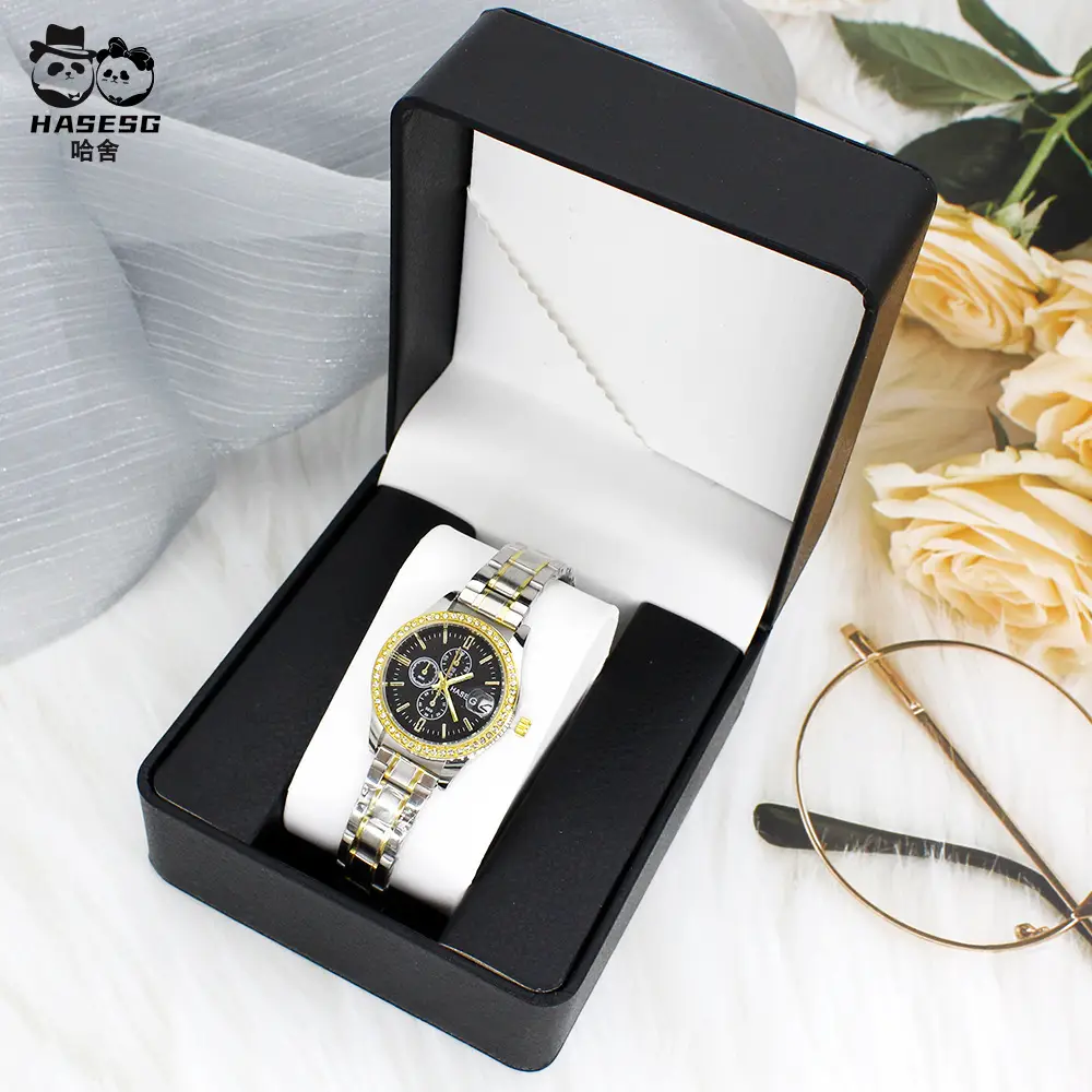 Women's Green Diamond Watch with Gold Strap - Image 9