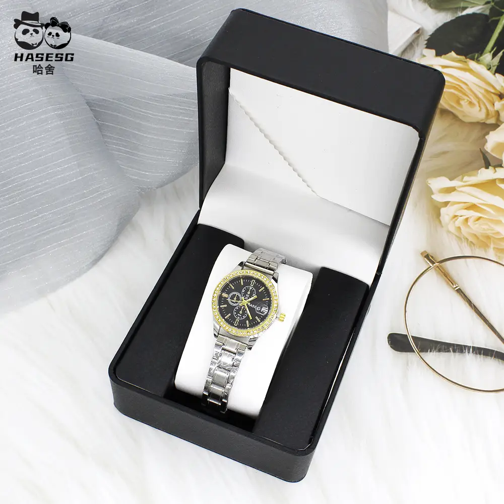 Women's Green Diamond Watch with Gold Strap - Image 7
