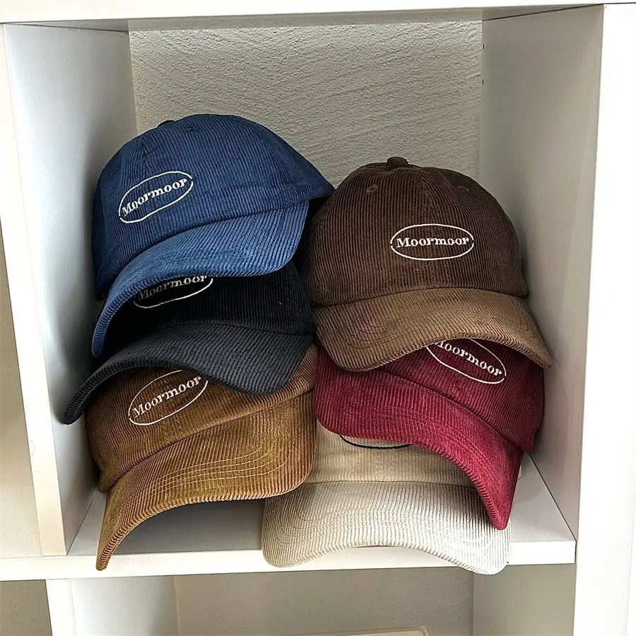 Autumn Winter Embroidered Corduroy Cap Women Men — feature 2