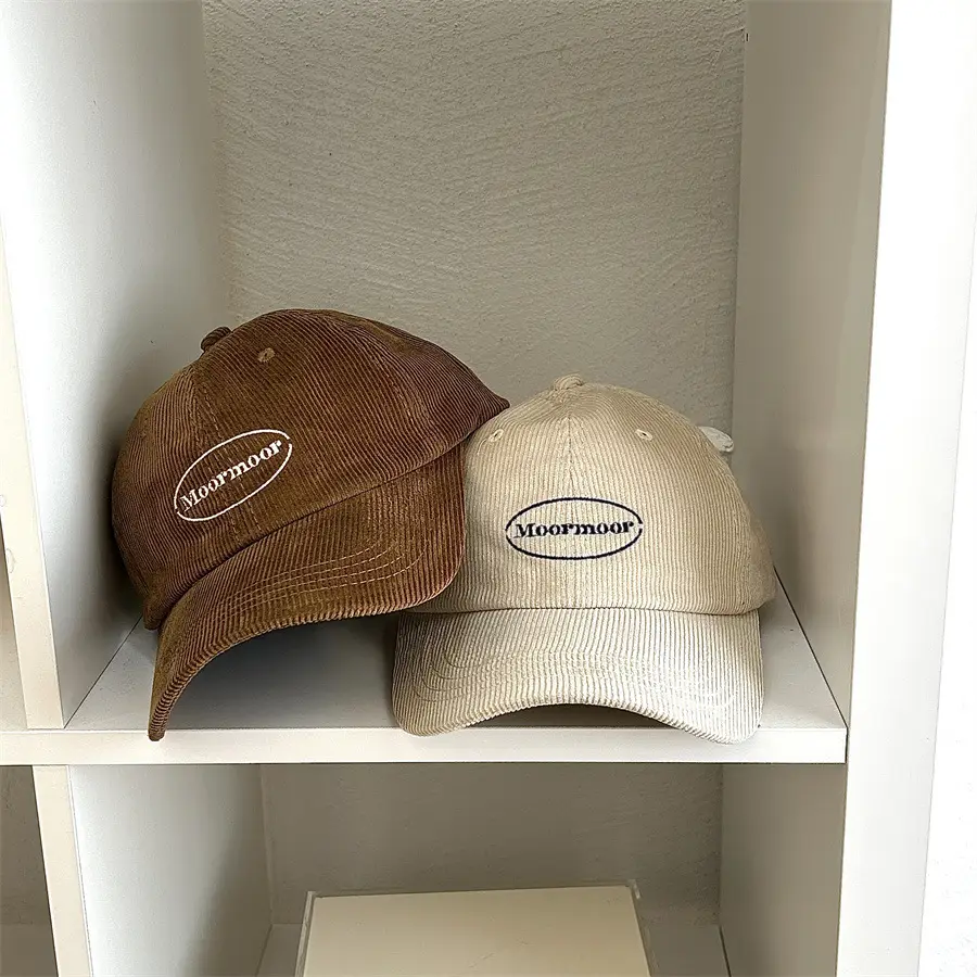 Autumn Winter Embroidered Corduroy Cap Women Men — feature 5