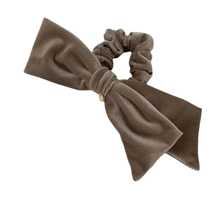 Retro French Velvet Bow Hair Rope Sweet All-Match Large Ring