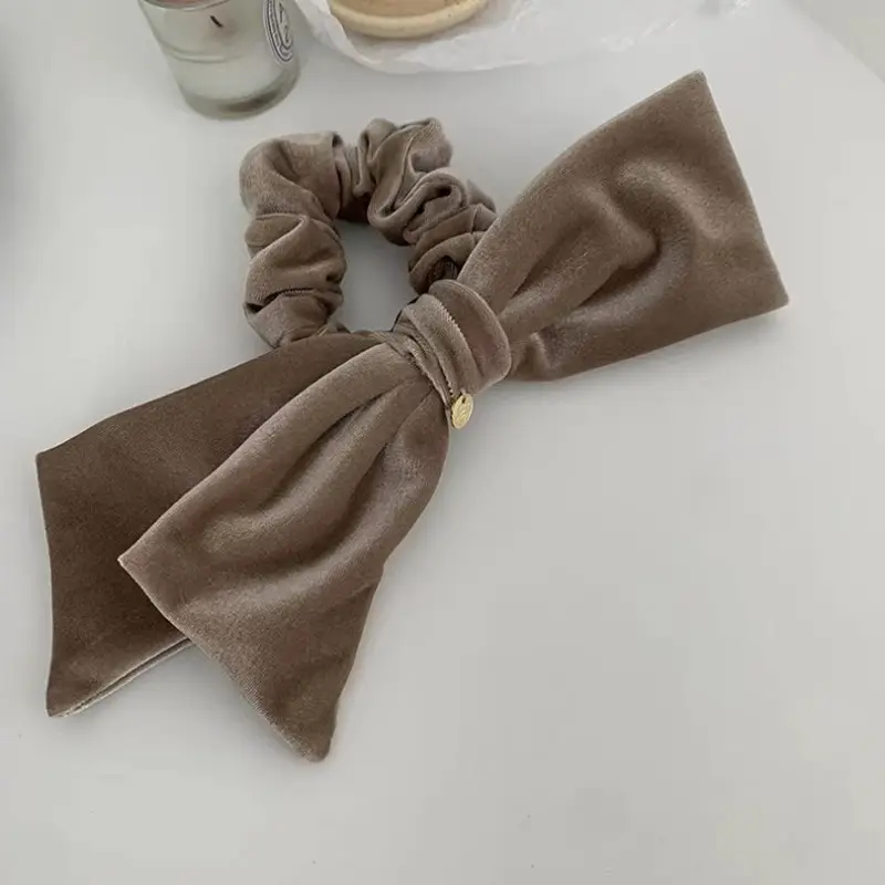 Retro French Velvet Bow Hair Rope Sweet All-Match Large Ring — feature 4