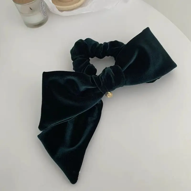 Retro French Velvet Bow Hair Rope Sweet All-Match Large Ring — feature 5