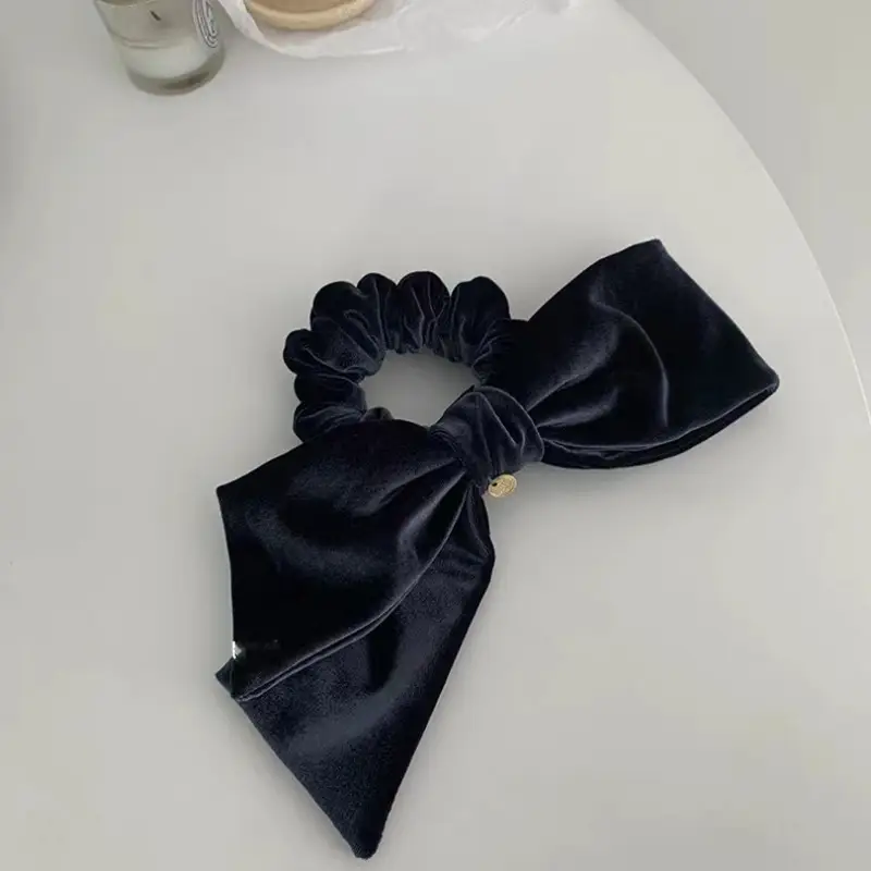 Retro French Velvet Bow Hair Rope Sweet All-Match Large Ring — feature 6