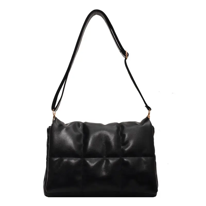 2023 Women's Black Rhombus Embroidery Shoulder Bag - Image 9