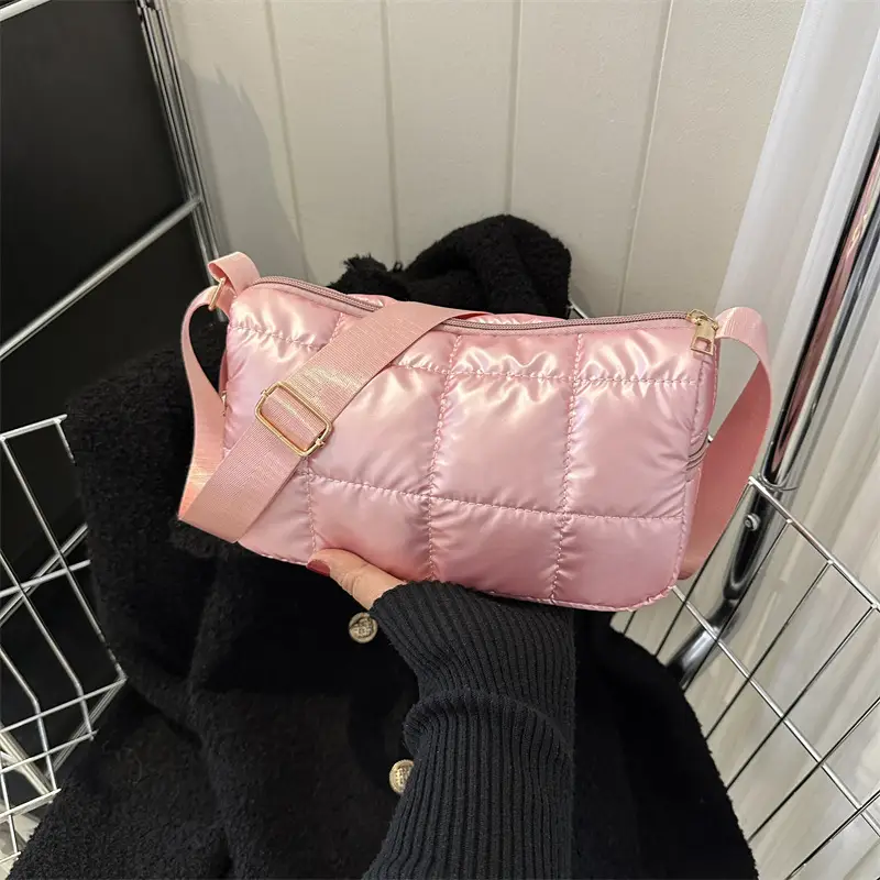 Black Quilted Shoulder Bag for Women 2023 Winter