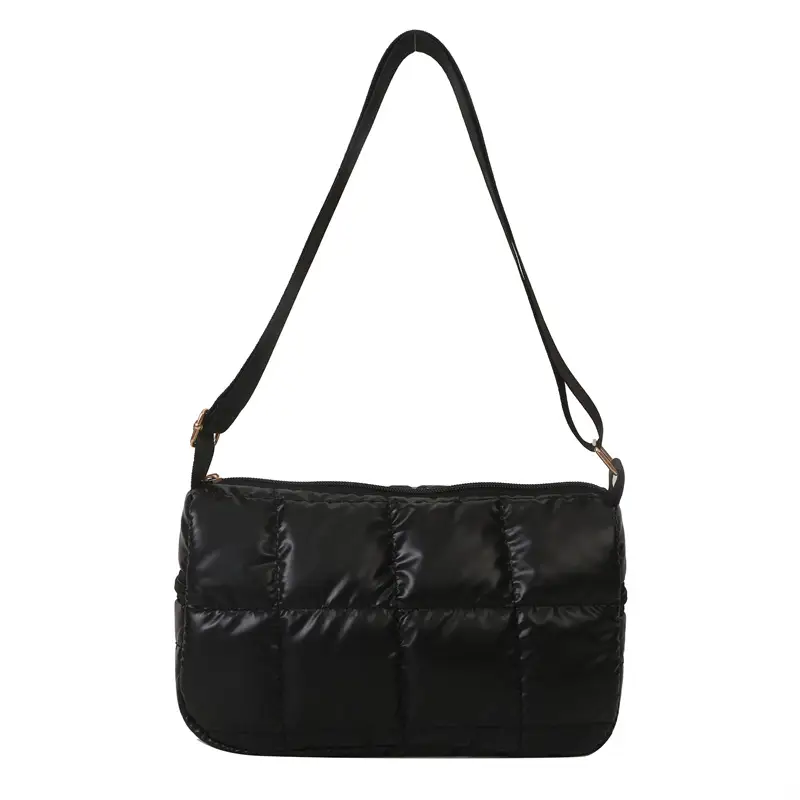 Black Quilted Shoulder Bag for Women 2023 Winter