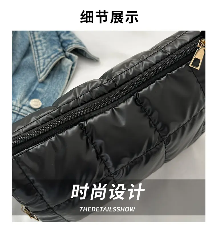 Black Quilted Shoulder Bag for Women 2023 Winter — feature 3