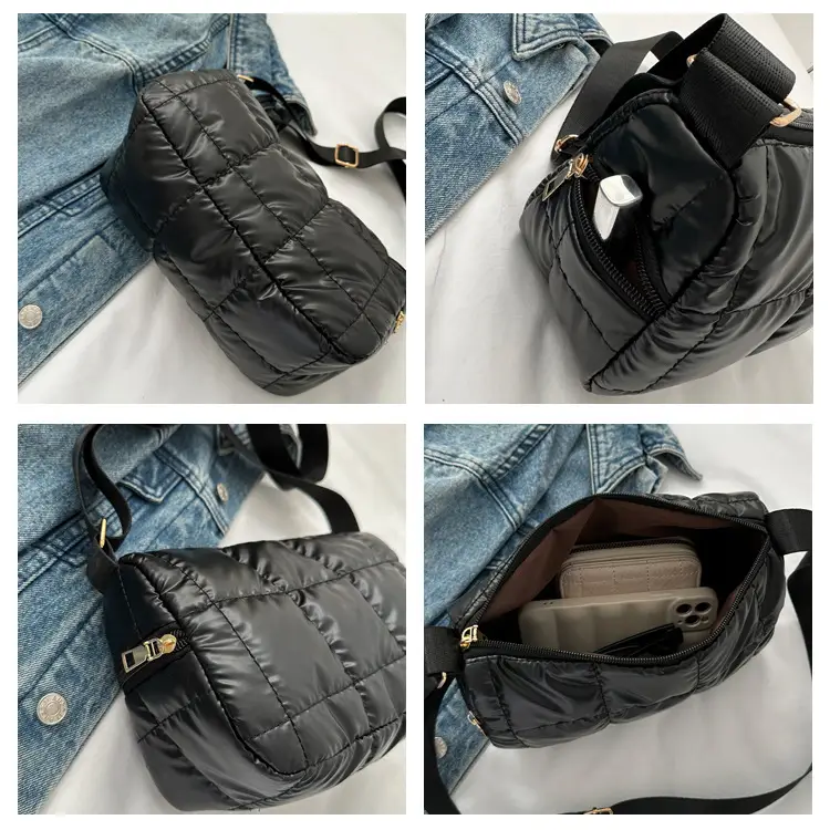 Black Quilted Shoulder Bag for Women 2023 Winter — feature 7