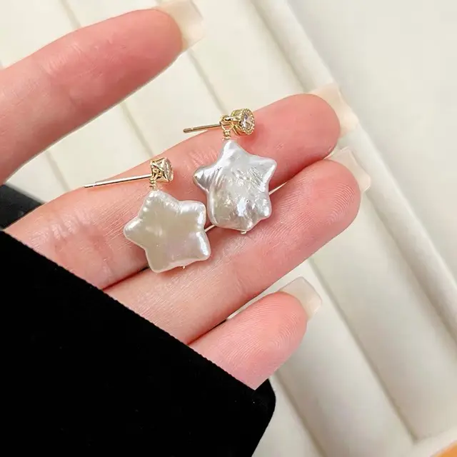 Pearl Star Earrings for Girls All Match