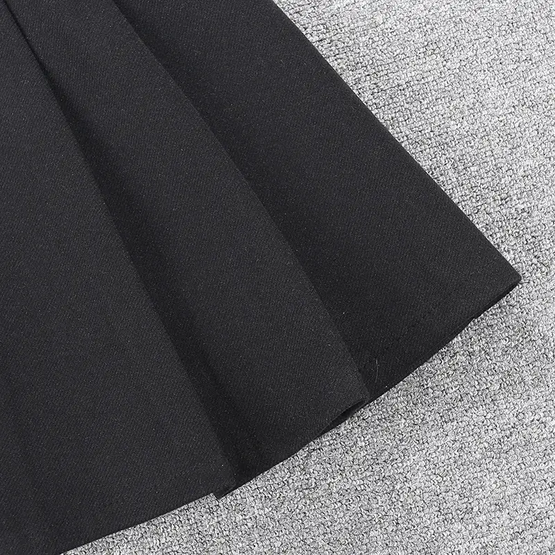Maillard Woolen Pleated Skirt with Belt — feature 8