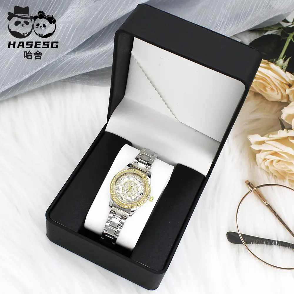 Women's Gold Crystal Watch Box Fashion Steel Band - Image 7