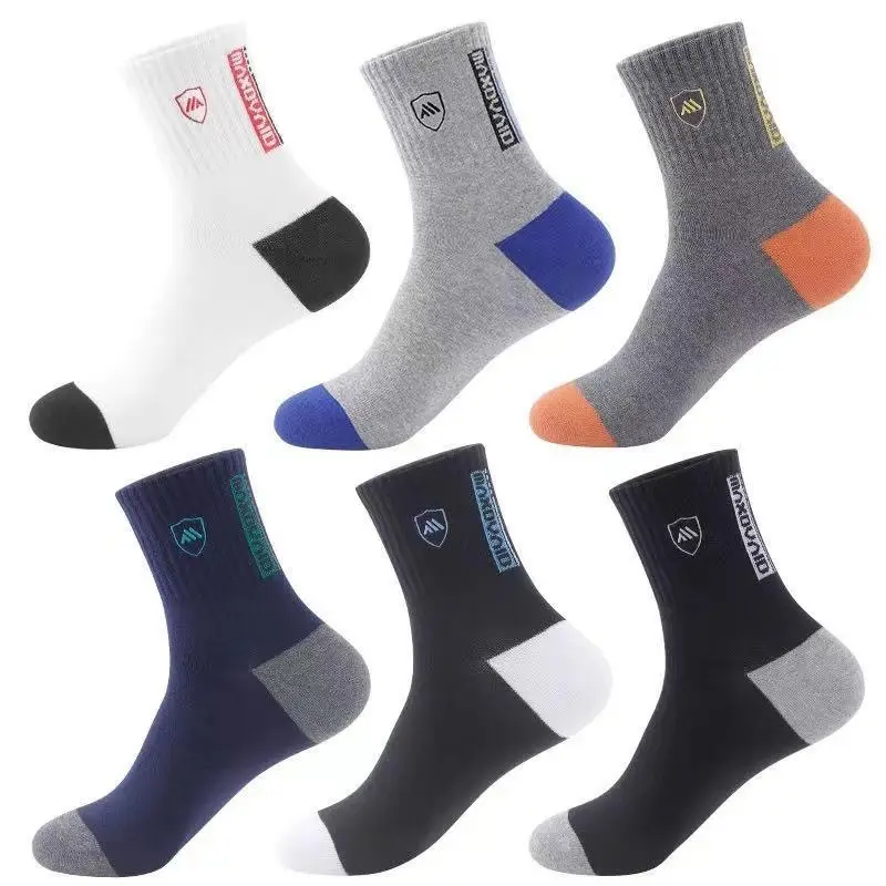 Autumn and winter socks men's mid-length socks trendy all-match basketball sports deodorant men's socks factory wholesale