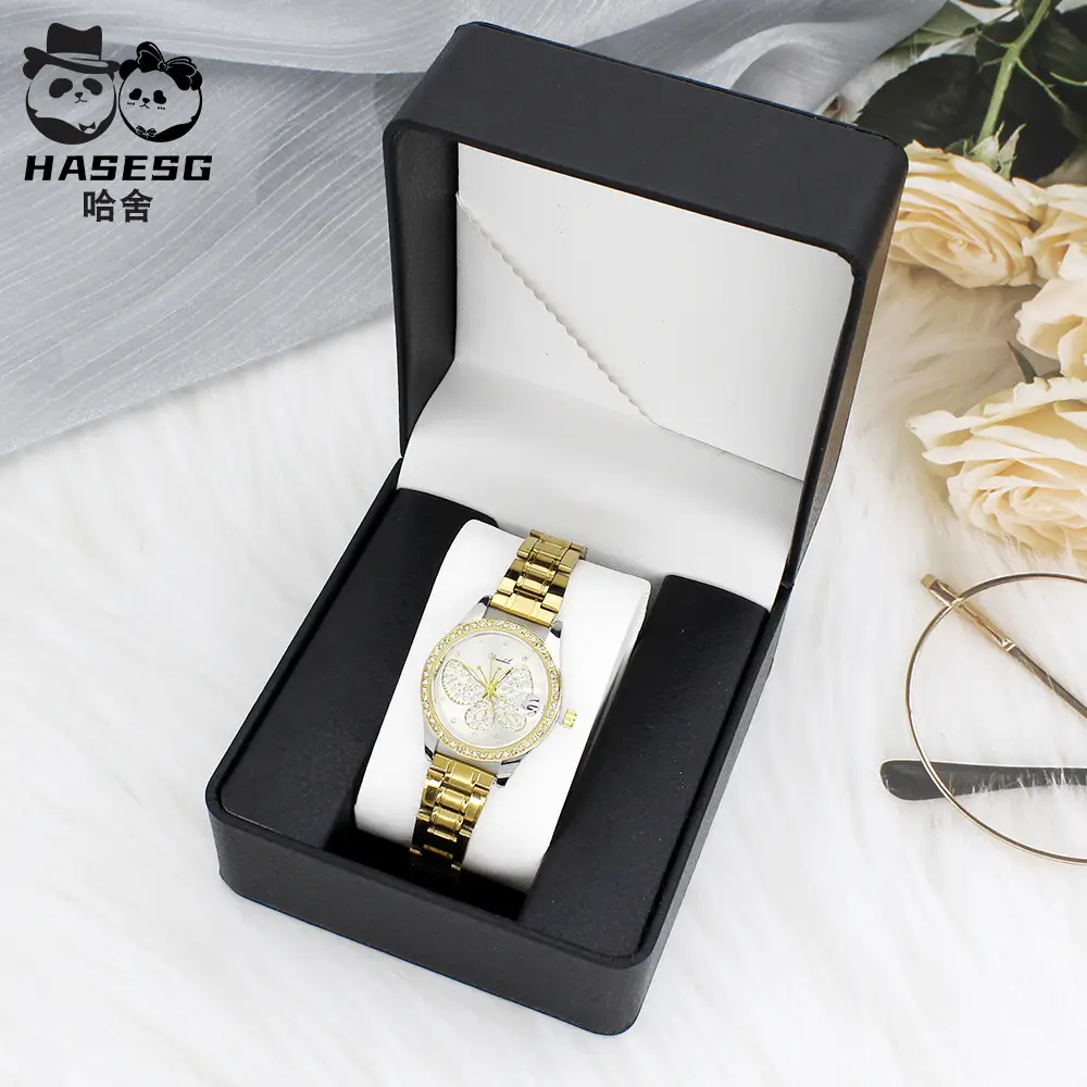 Luxury Butterfly Diamond Women's Quartz Watch Gold Chain - Image 11