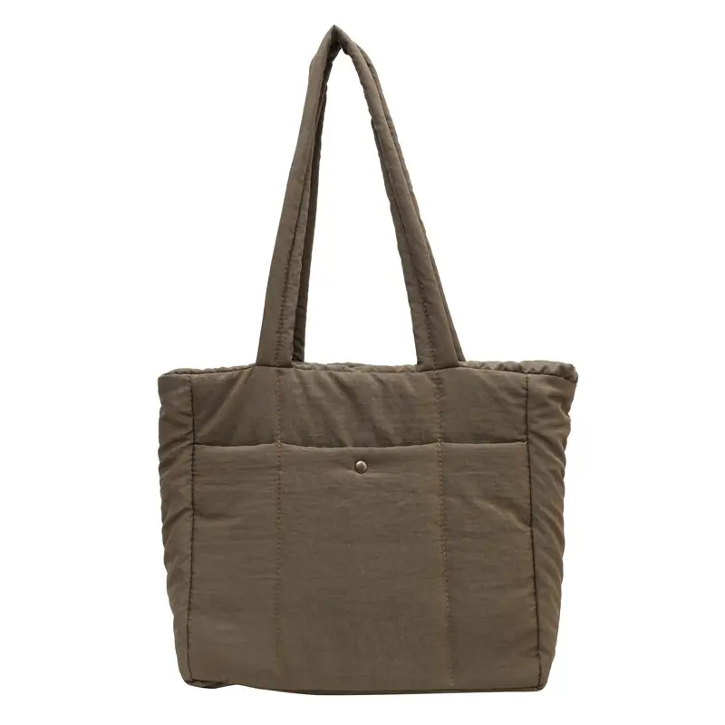 Rhombus Down Bag Black Large Capacity Cotton Shoulder Bag - Image 3