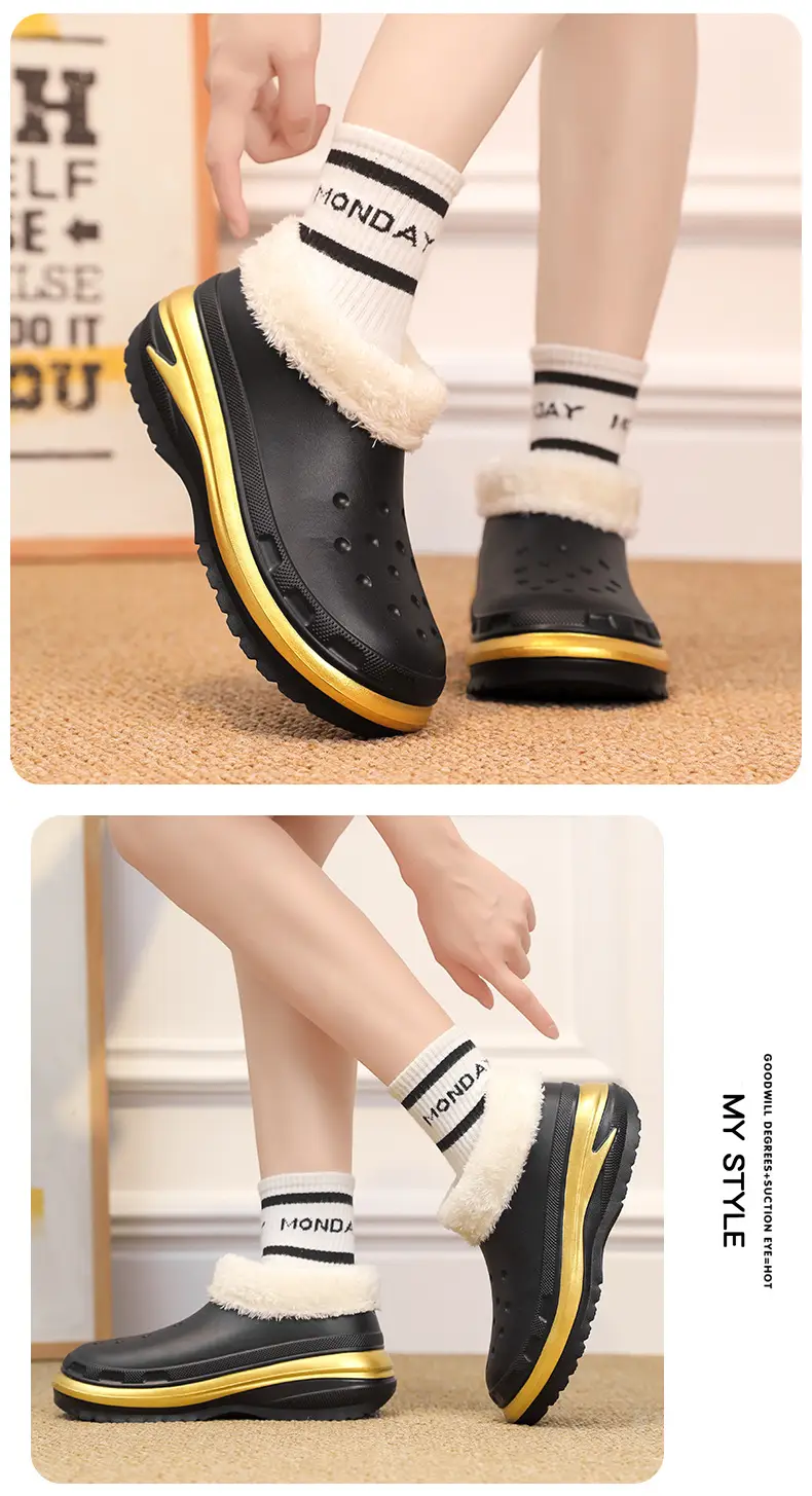 Cotton Slippers Men's Winter Couple's Bag with Shit-feeling fleece-lined Warm and Waterproof Home Indoor Cotton Slippers — feature 11