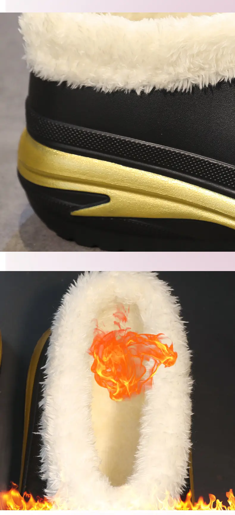 Cotton Slippers Men's Winter Couple's Bag with Shit-feeling fleece-lined Warm and Waterproof Home Indoor Cotton Slippers — feature 6