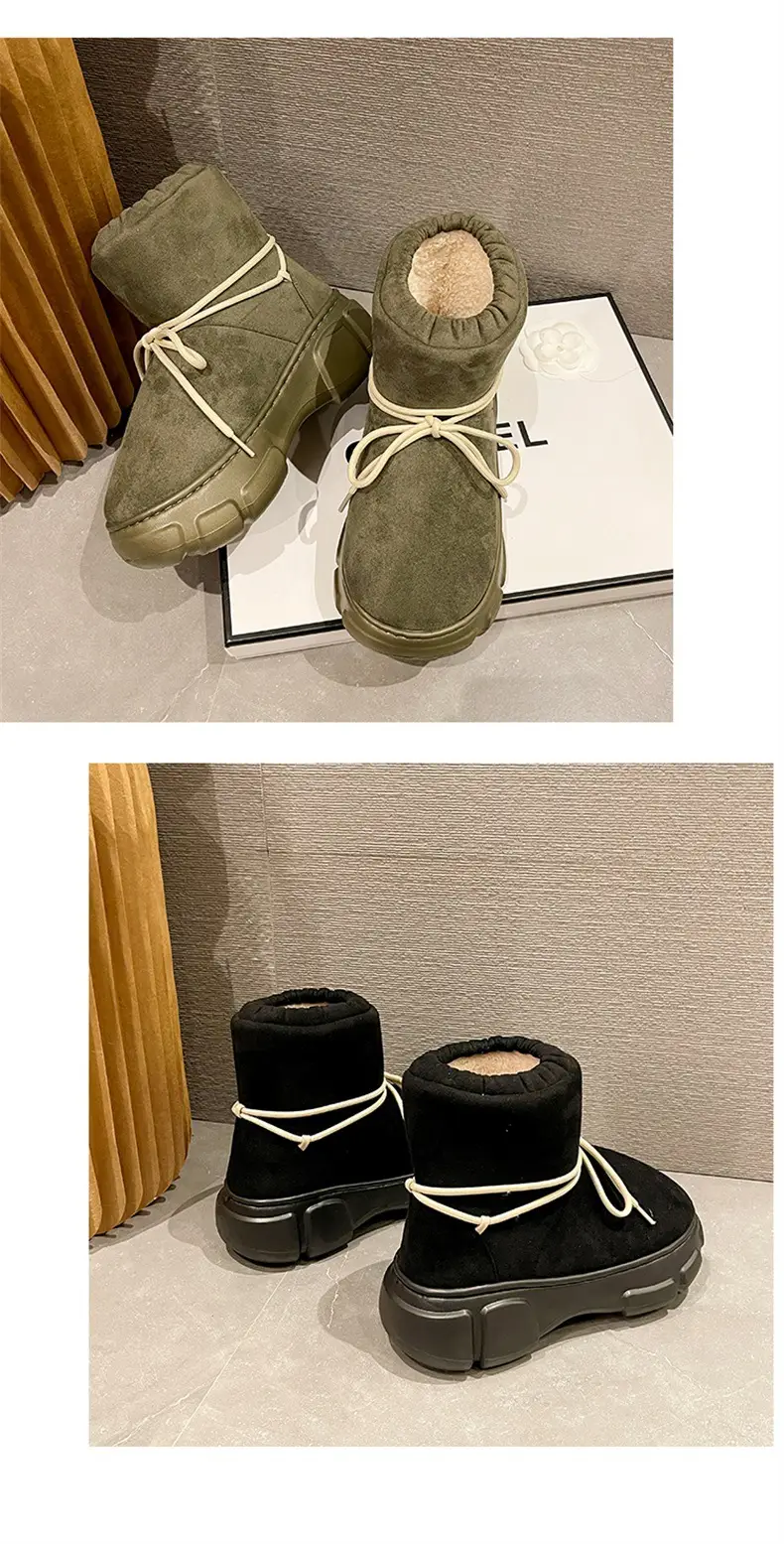 Nanbowan outdoor cotton-padded shoes women's winter Internet celebrity lace-up EVA height-increasing outdoor non-slip high-top warm snow boots — feature 18