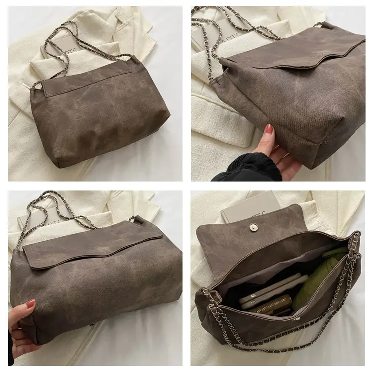 Grey Chain Shoulder Bag for Women 2023 Winter — feature 7