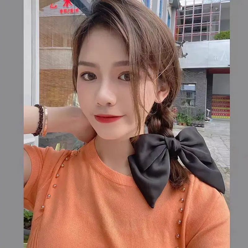 Satin Bow Head Hairpin Black Clip High Grade - Image 10