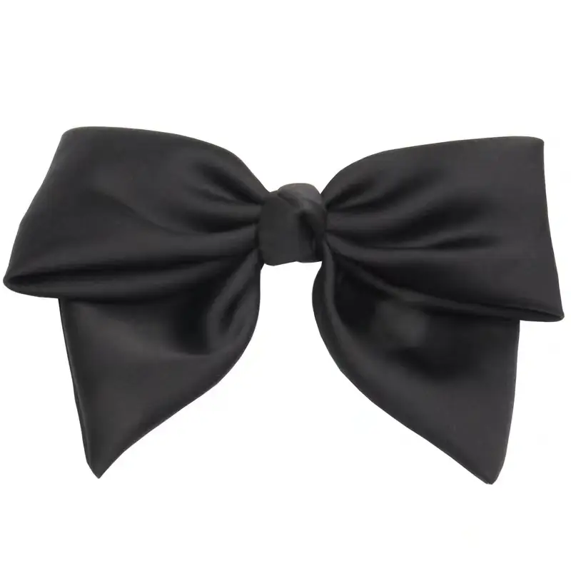 Satin Bow Head Hairpin Black Clip High Grade - Image 11